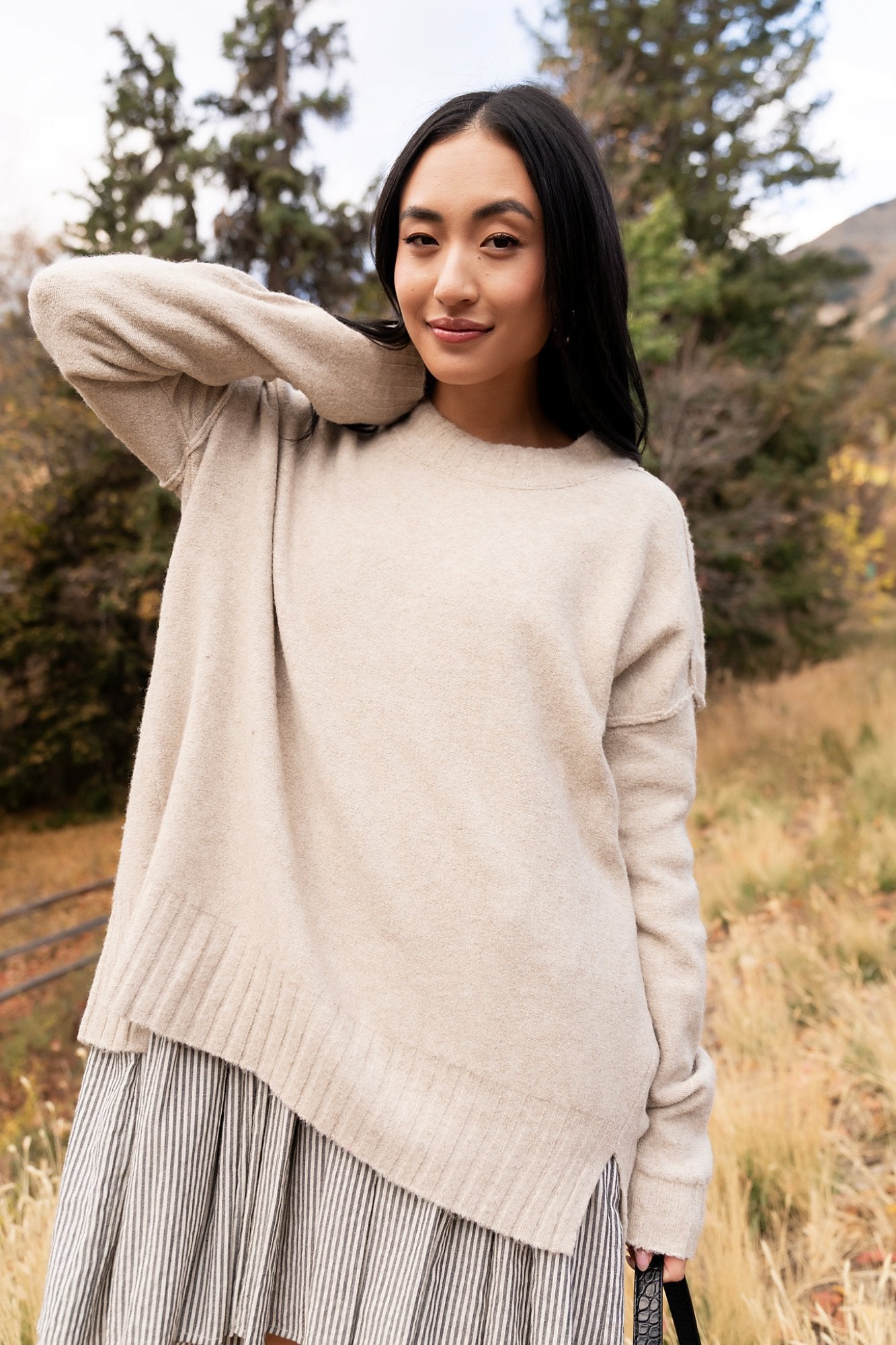 Drapey Oat Sweater Clothing Holley Girl 