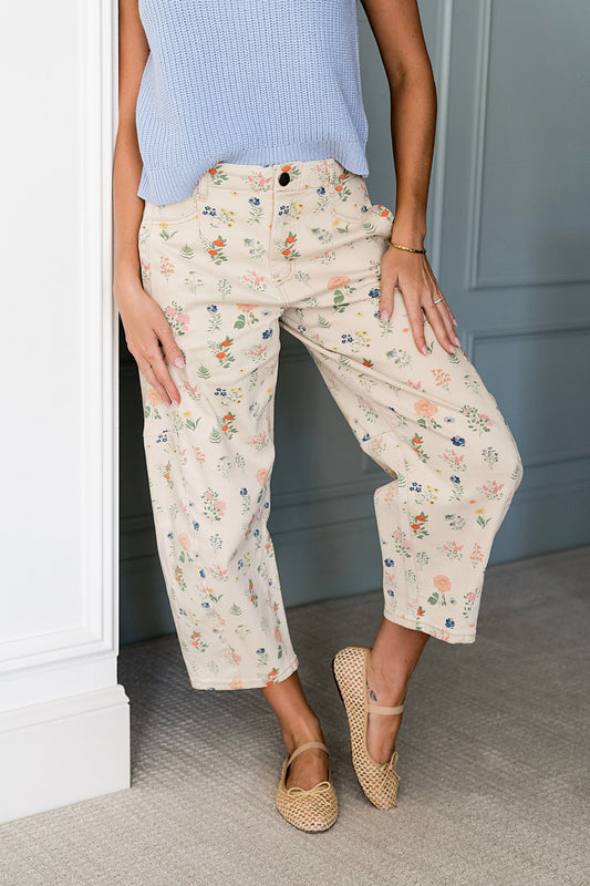 Floral Barrel Jeans Clothing Holley Girl 
