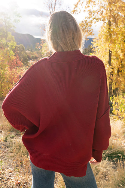 Callie Sweater in Wine Clothing Holley Girl 