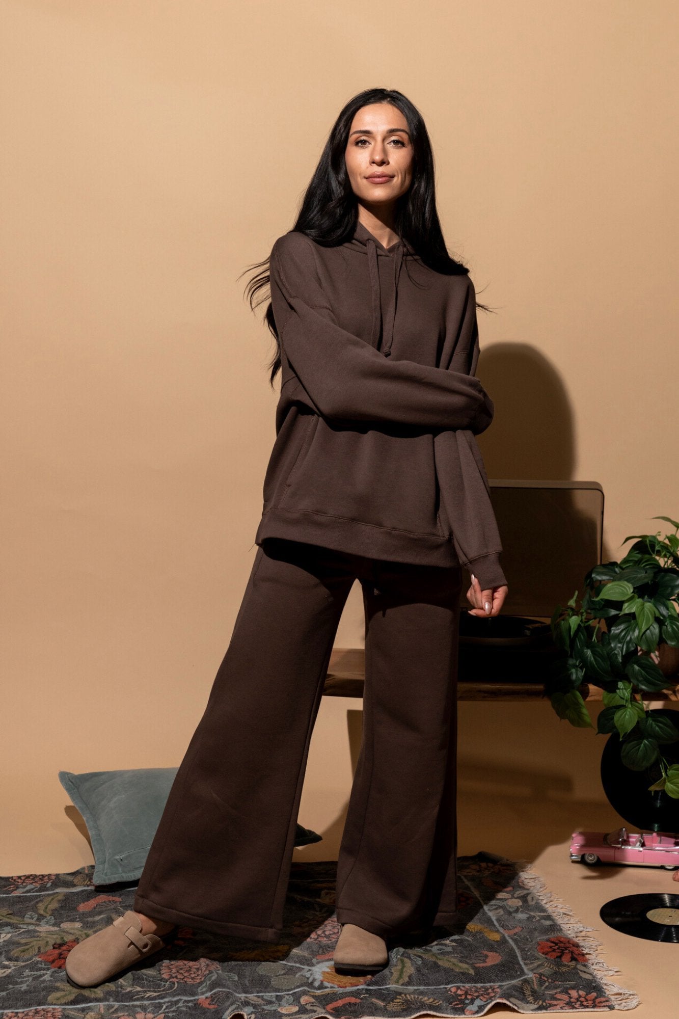 Unwind Hoodie in Cocoa Clothing Holley Girl 