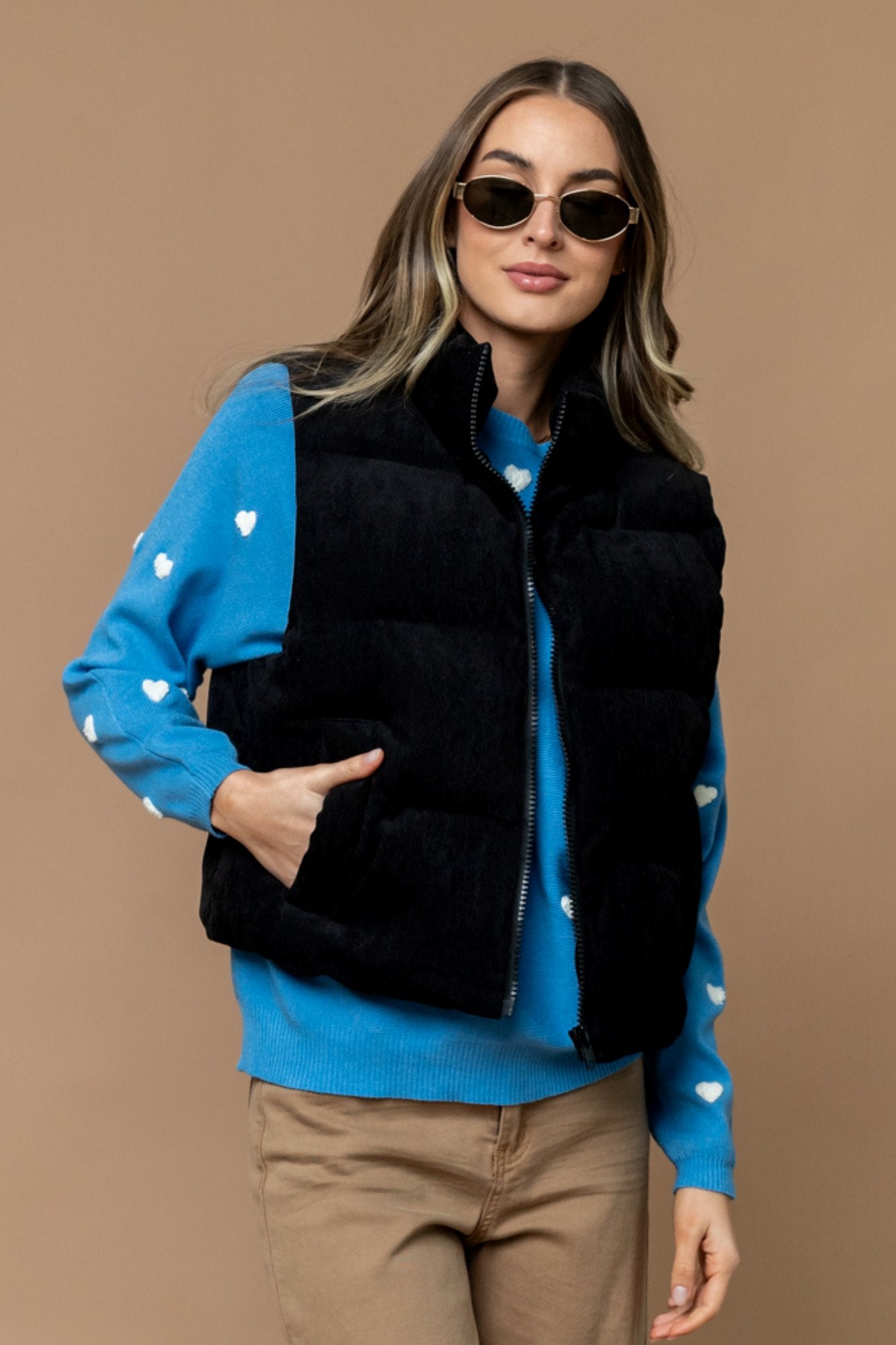 Boone Puffer Vest in Black Clothing Holley Girl 