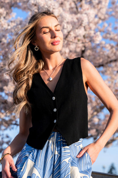 Spencer Vest in Black Holley Girl 