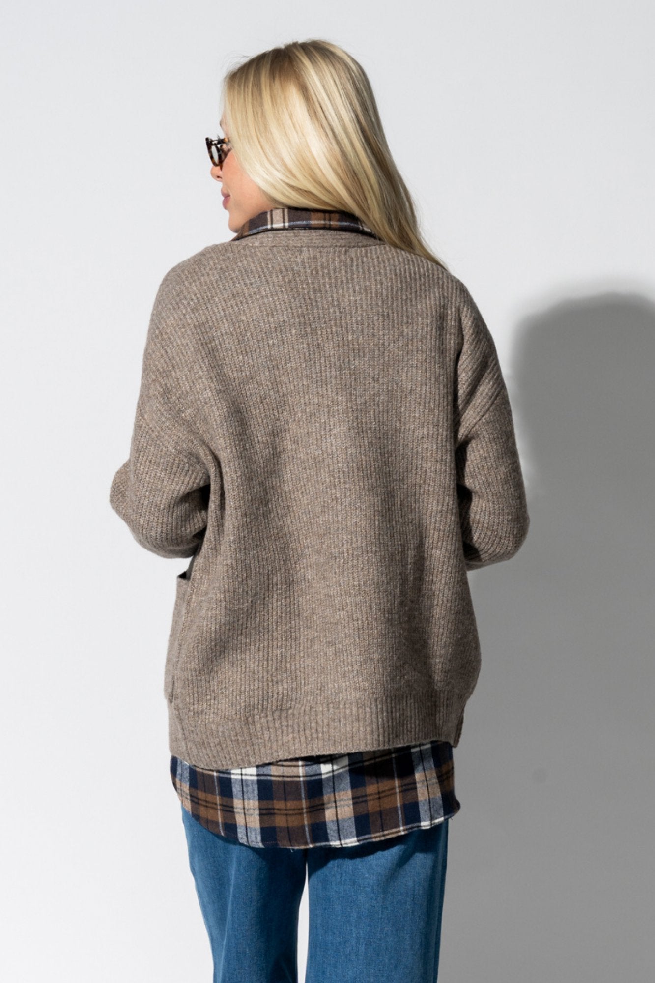 Alpine Comfort Cardigan in Pebble Clothing Holley Girl 