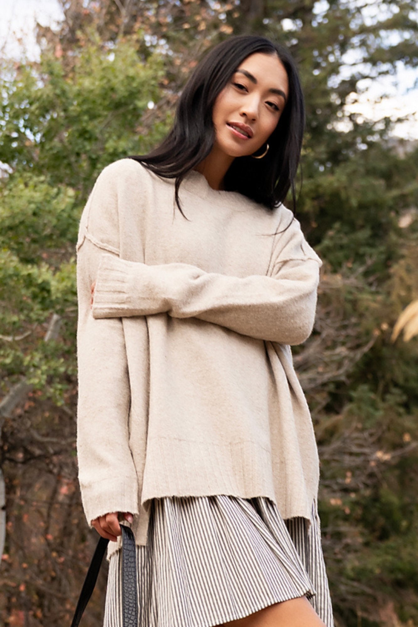 Drapey Oat Sweater Clothing Holley Girl 