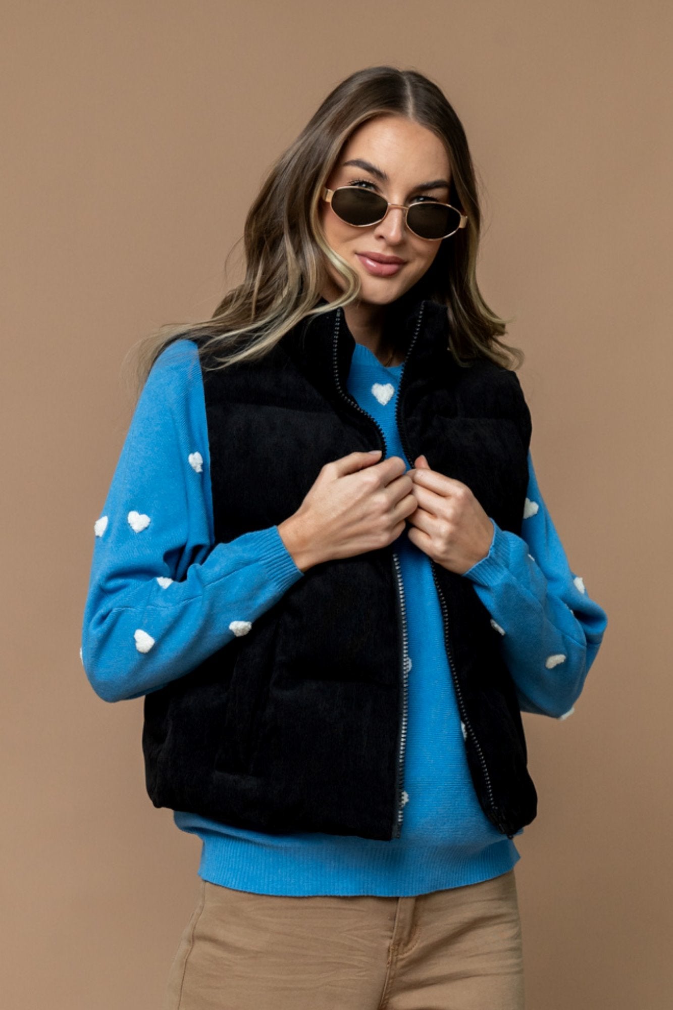 Boone Puffer Vest in Black Clothing Holley Girl 