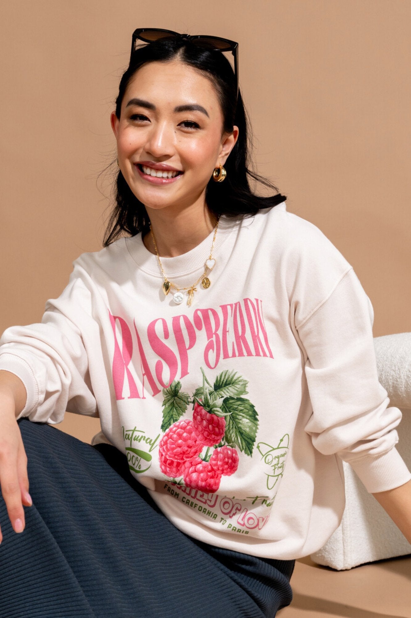 Raspberry Crewneck Clothing Holley Girl 