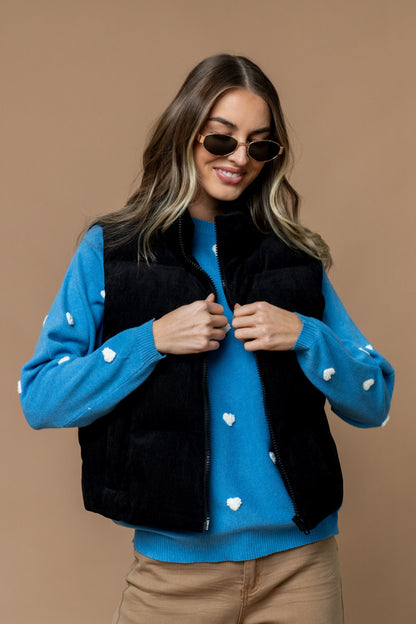 Boone Puffer Vest in Black Clothing Holley Girl 