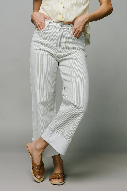 Ellis Pinstripe Wide Leg Jeans Clothing Holley Girl 