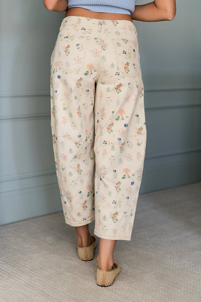 Floral Barrel Jeans Clothing Holley Girl 