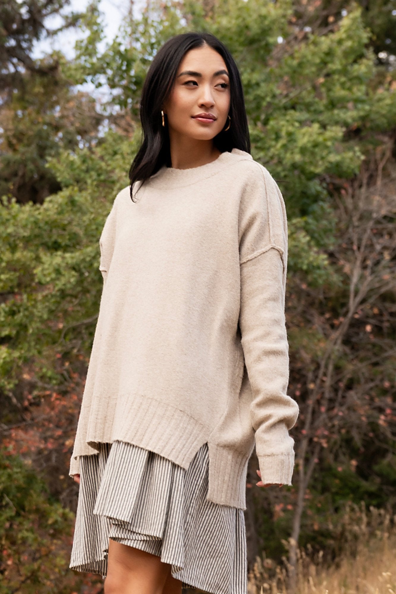 Drapey Oat Sweater Clothing Holley Girl 