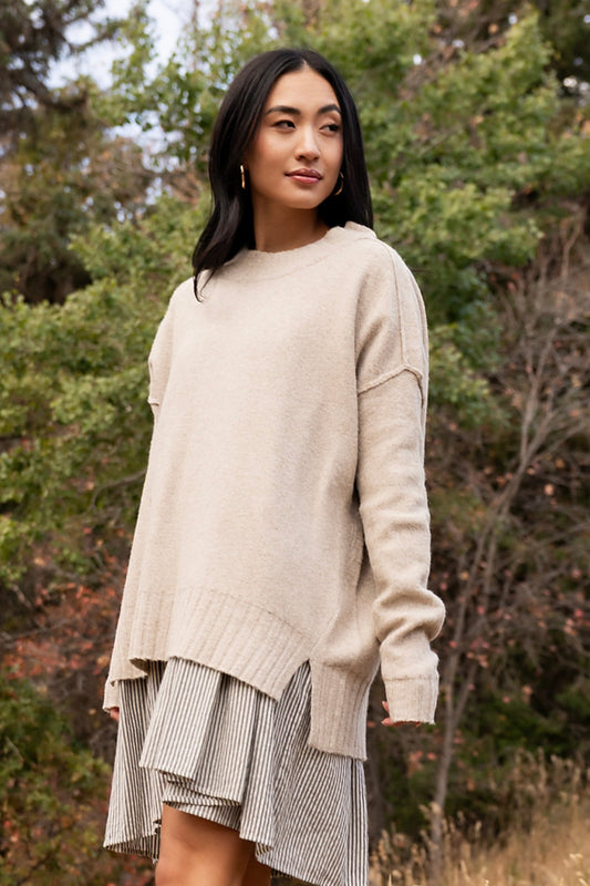Drapey Oat Sweater Clothing Holley Girl 