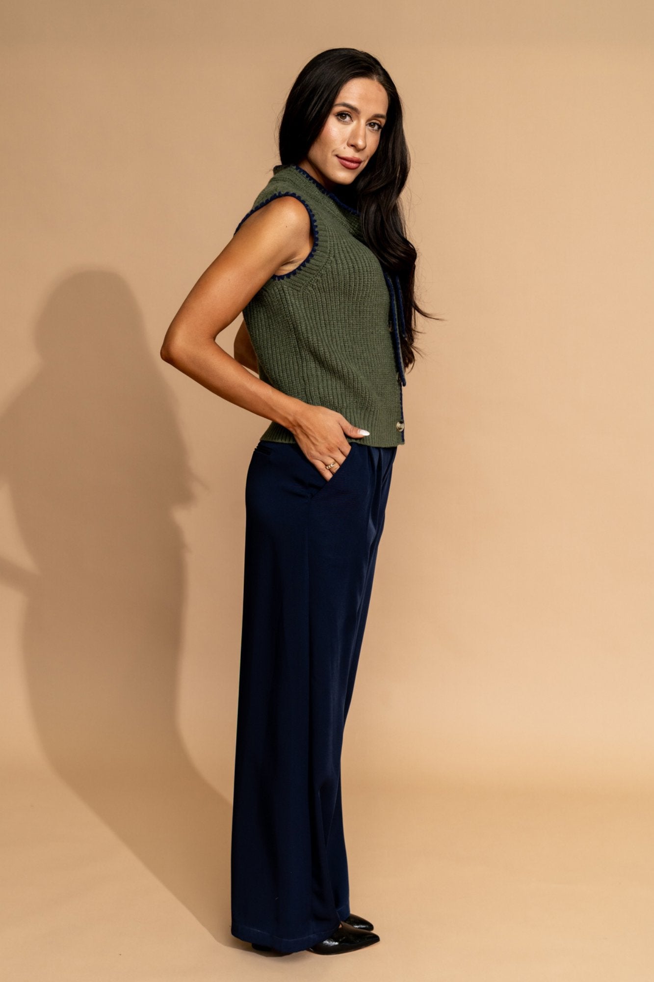 Penelope Top in Olive Clothing Holley Girl 