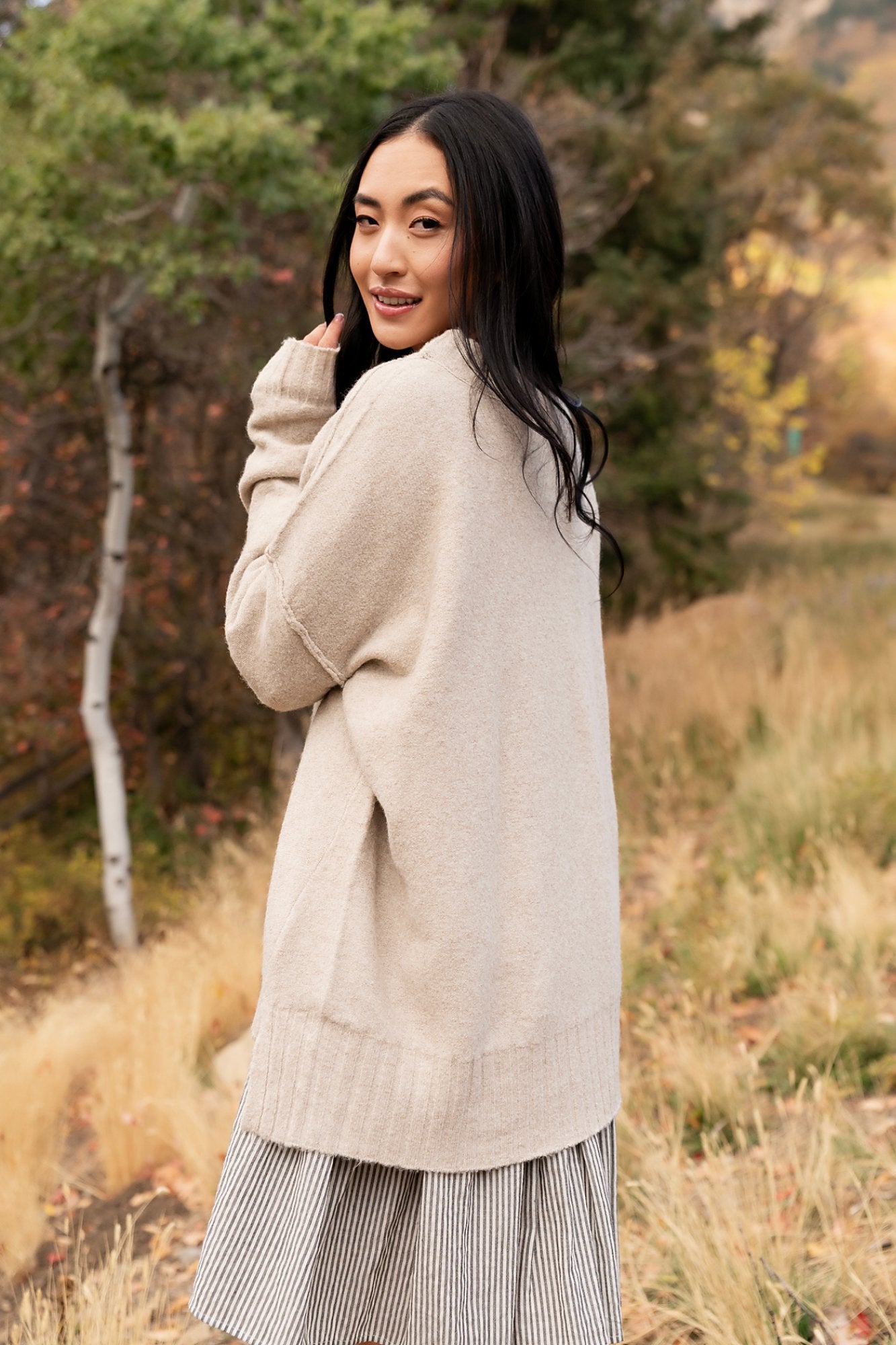 Drapey Oat Sweater Clothing Holley Girl 