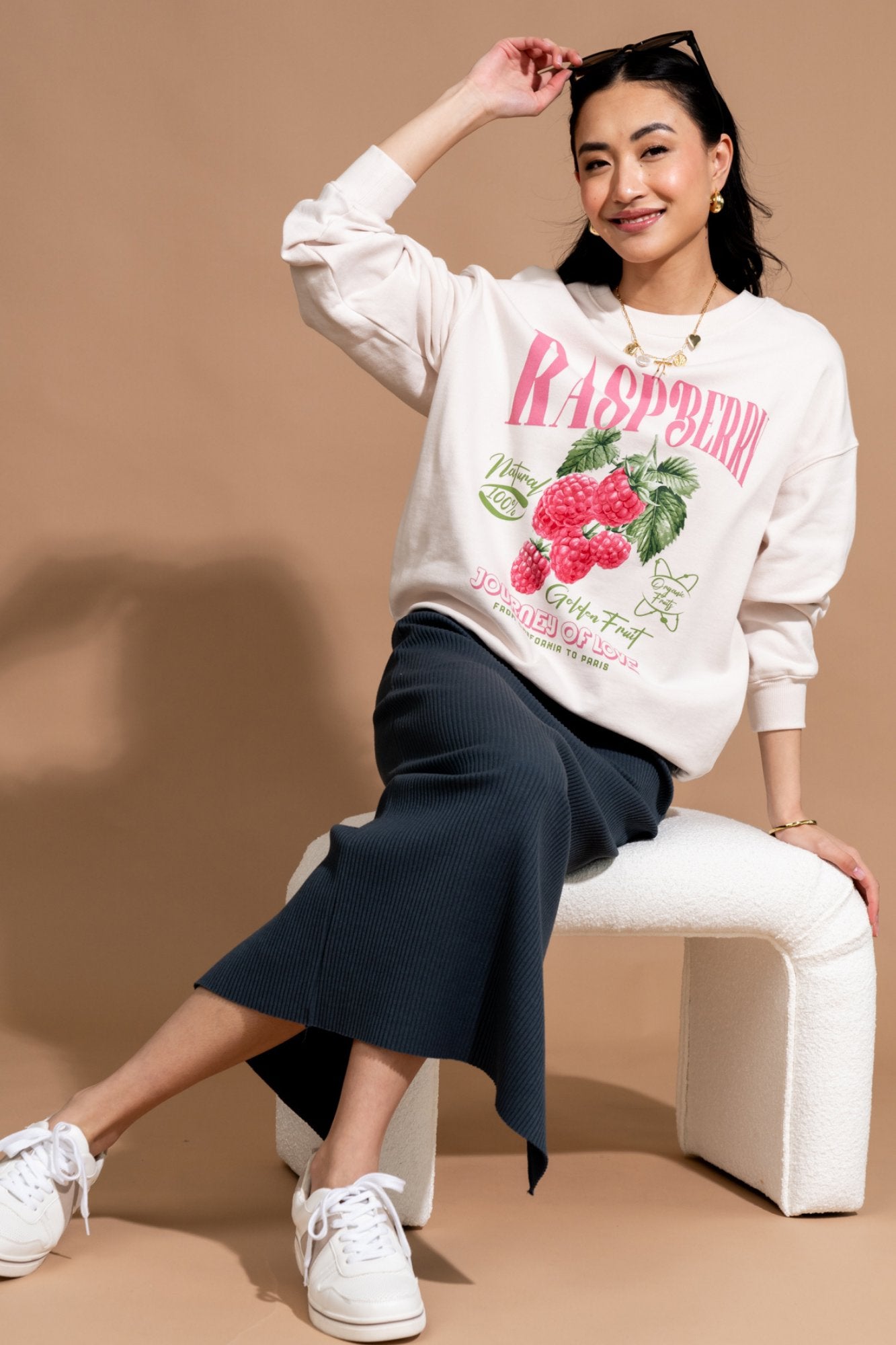 Raspberry Crewneck Clothing Holley Girl 