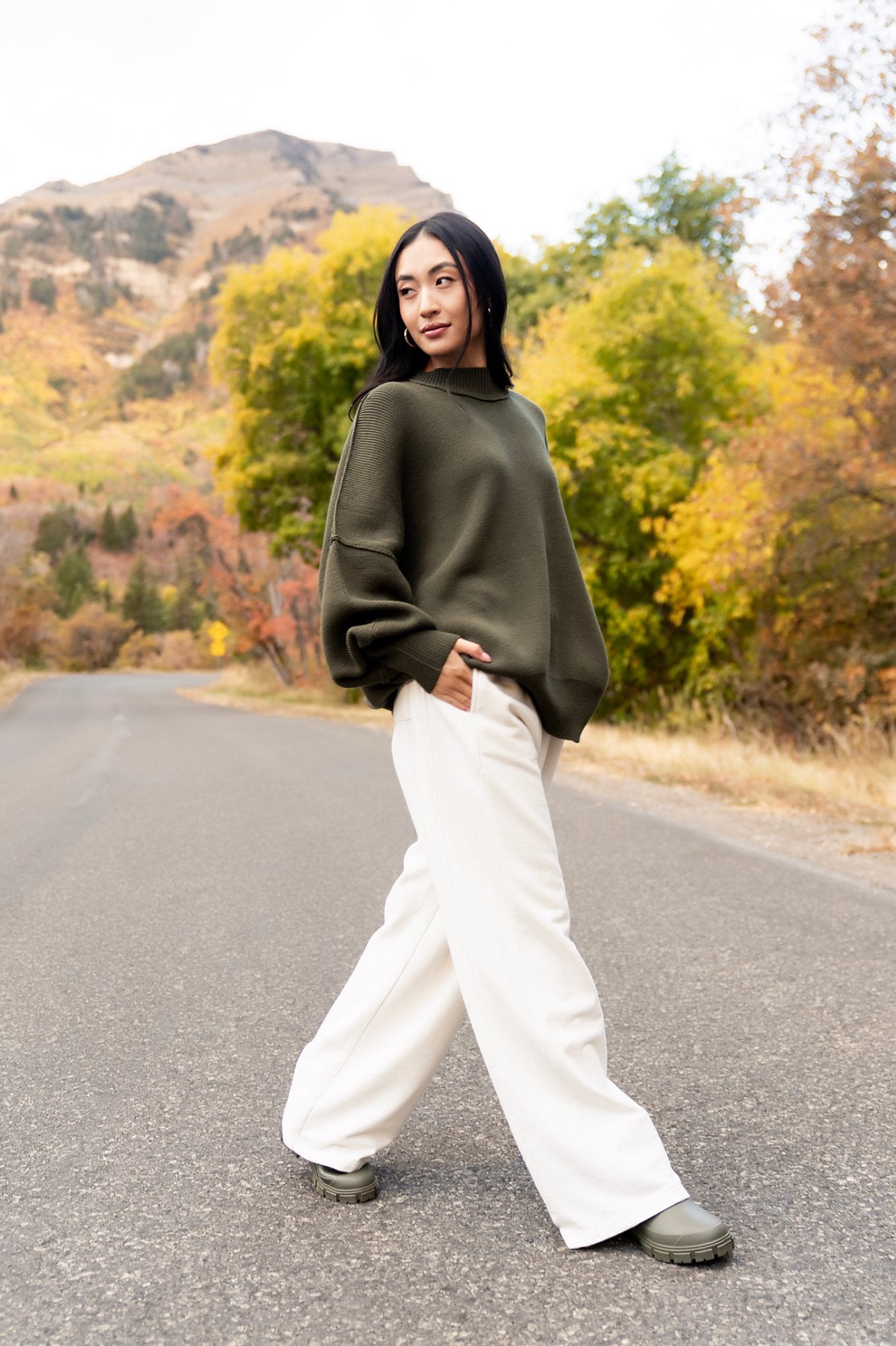 Callie Sweater in Olive Clothing Holley Girl 