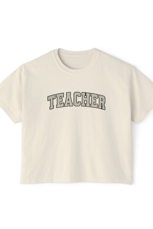 Polka Dot Teacher - Boxy Tee T-Shirt Printify 