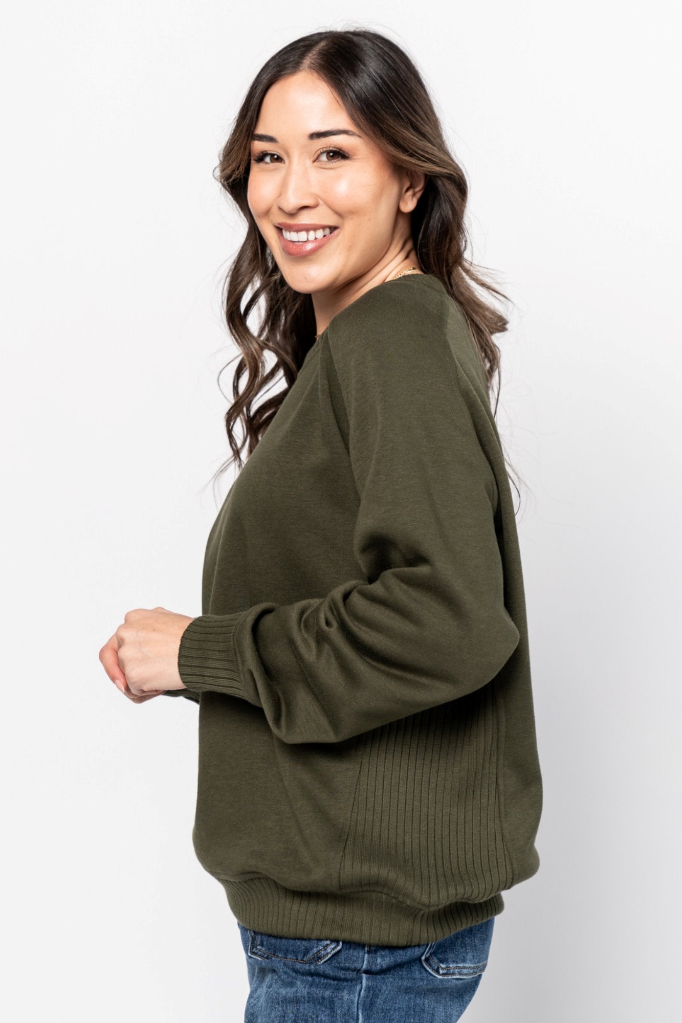 Ellison Pullover in Olive Clothing Holley Girl 