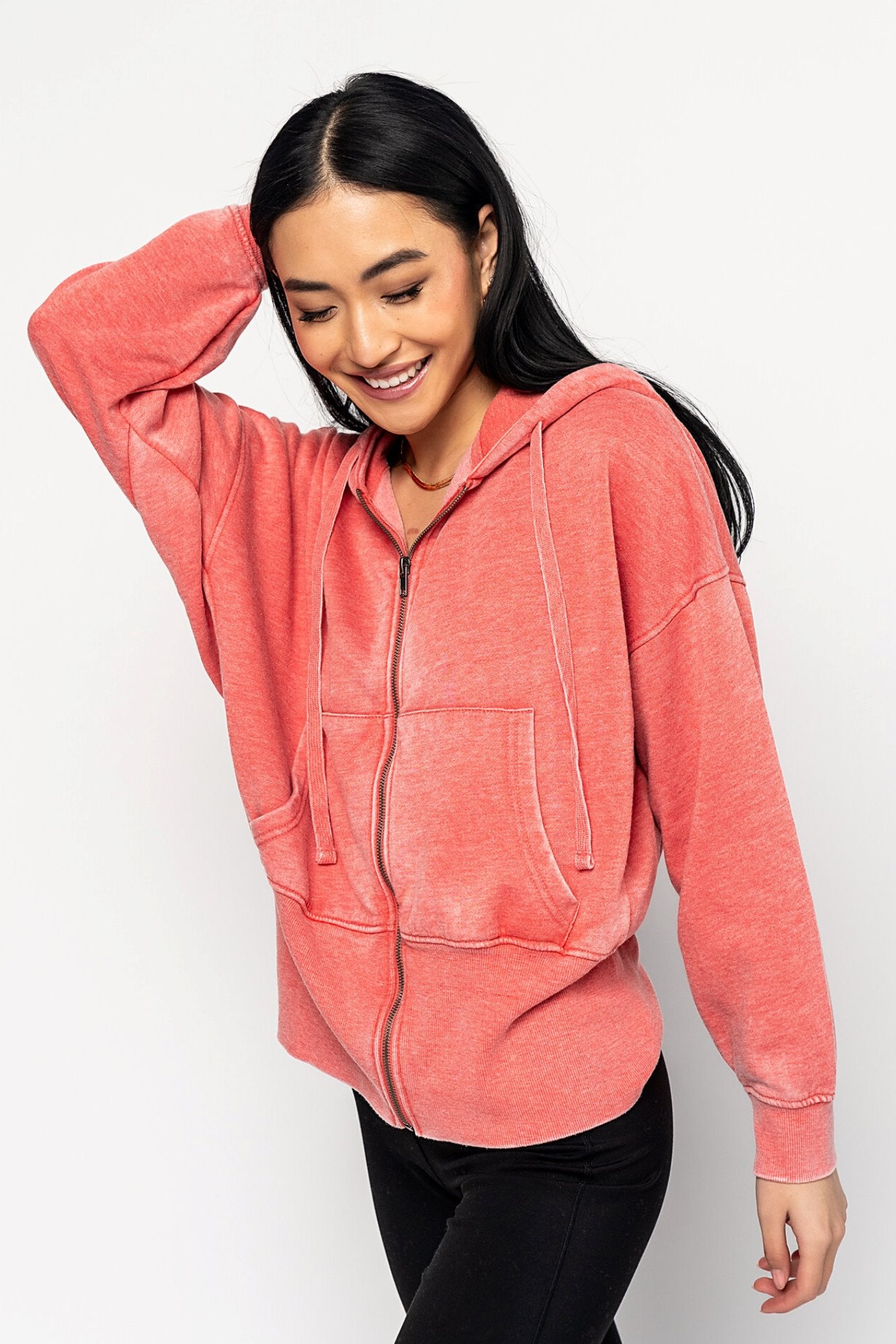 Warm Up Hoodie in Coral Holley Girl 