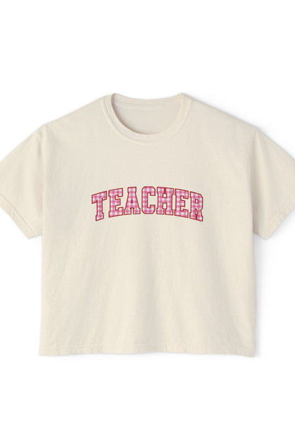 Gingham Teacher - Boxy Tee