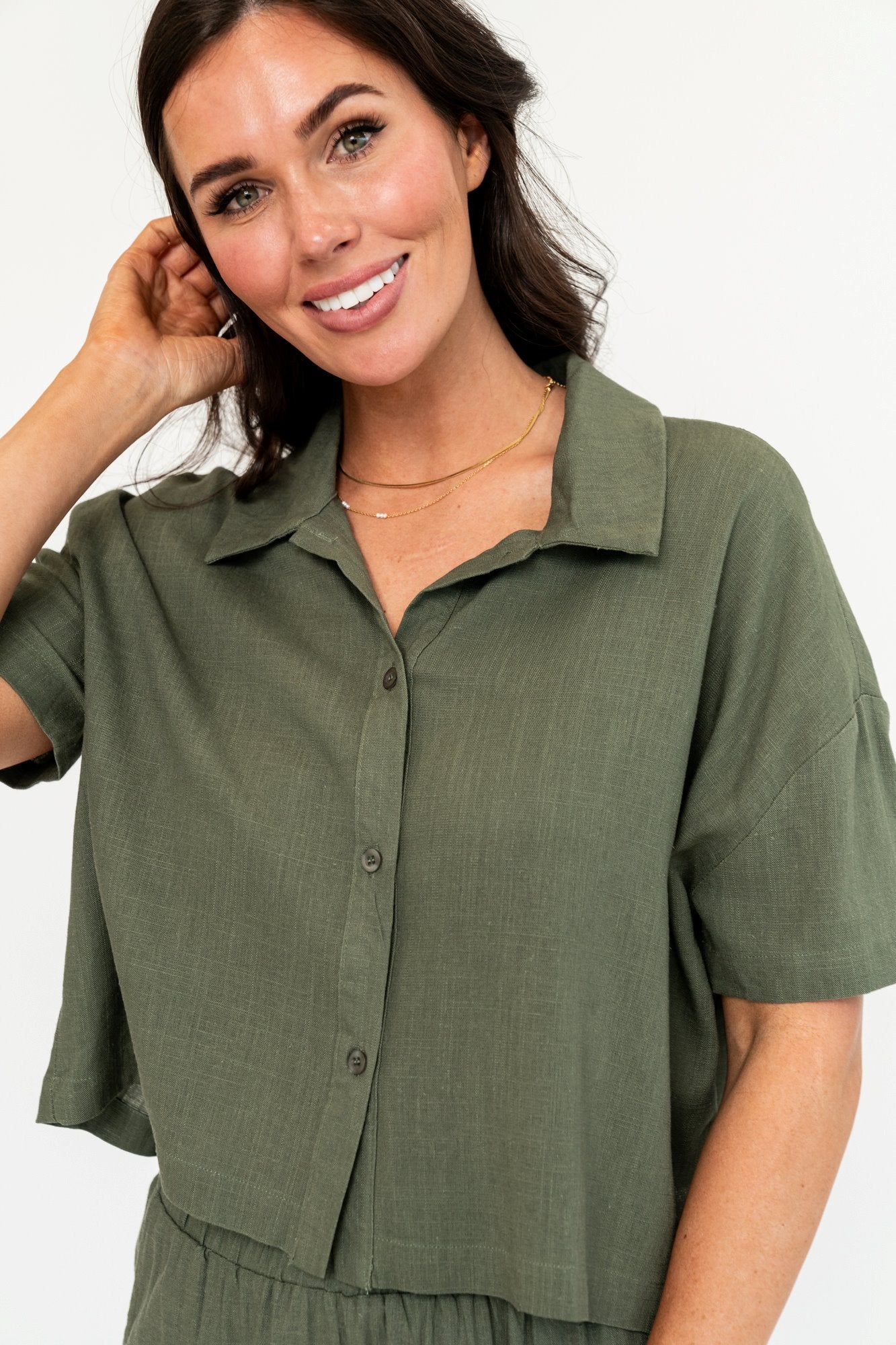 Gabbie Top in Olive Holley Girl 