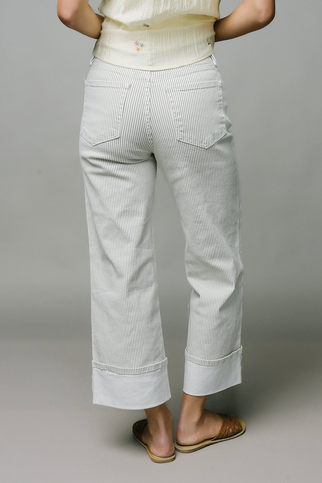 Ellis Pinstripe Wide Leg Jeans Clothing Holley Girl 