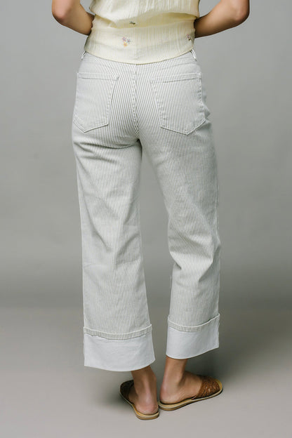 Ellis Pinstripe Wide Leg Jeans Clothing Holley Girl 