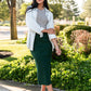 Davis Skirt in Emerald Clothing Holley Girl 