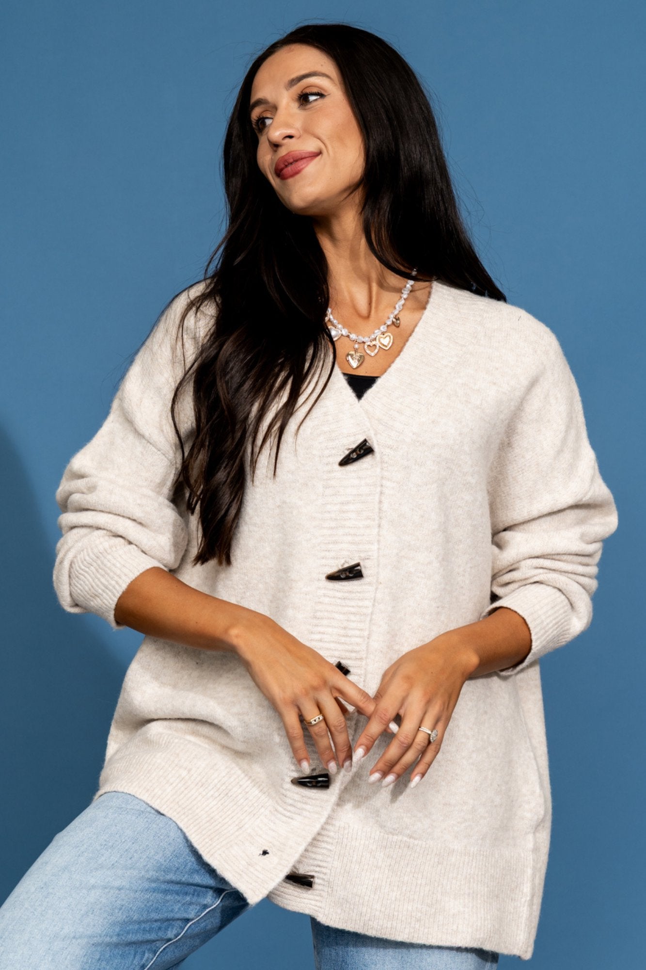 Reeve Cardigan in Oatmeal Clothing Holley Girl 