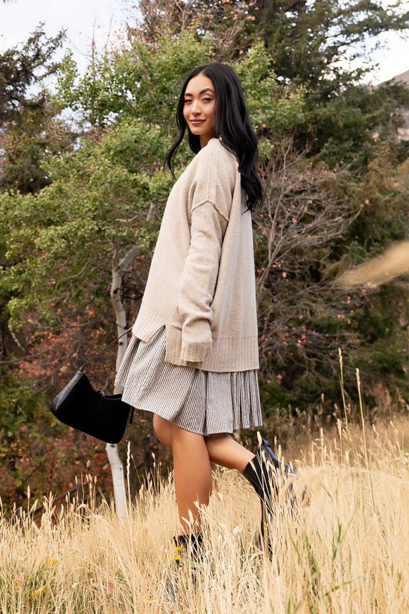 Drapey Oat Sweater Clothing Holley Girl 