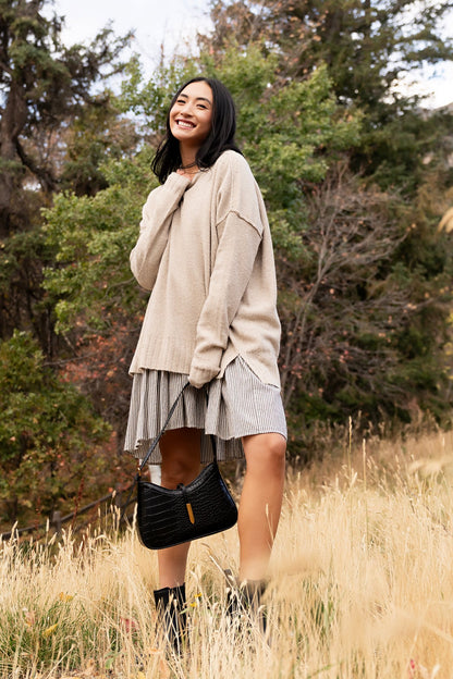 Drapey Oat Sweater Clothing Holley Girl 