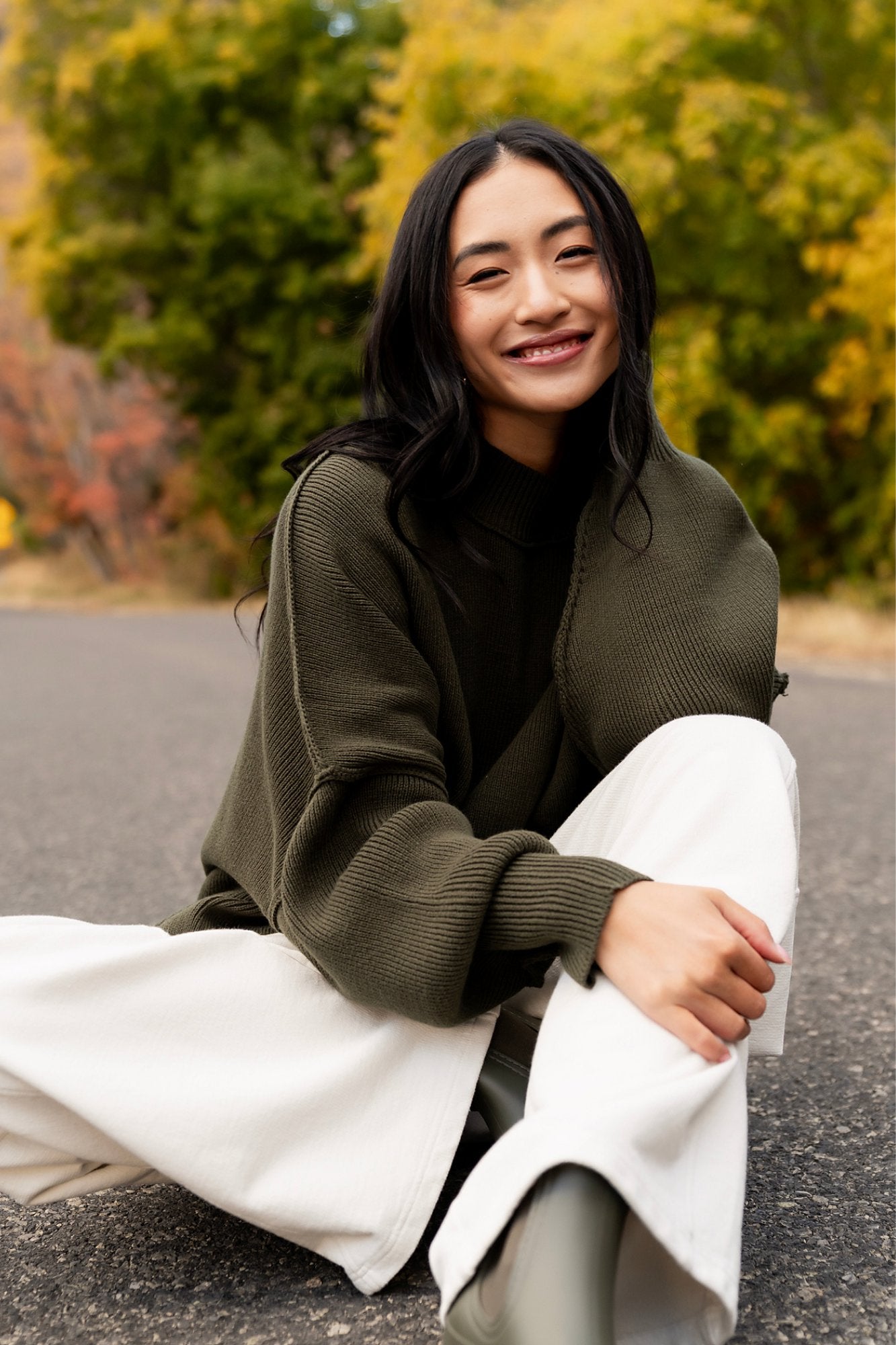 Callie Sweater in Olive Clothing Holley Girl 