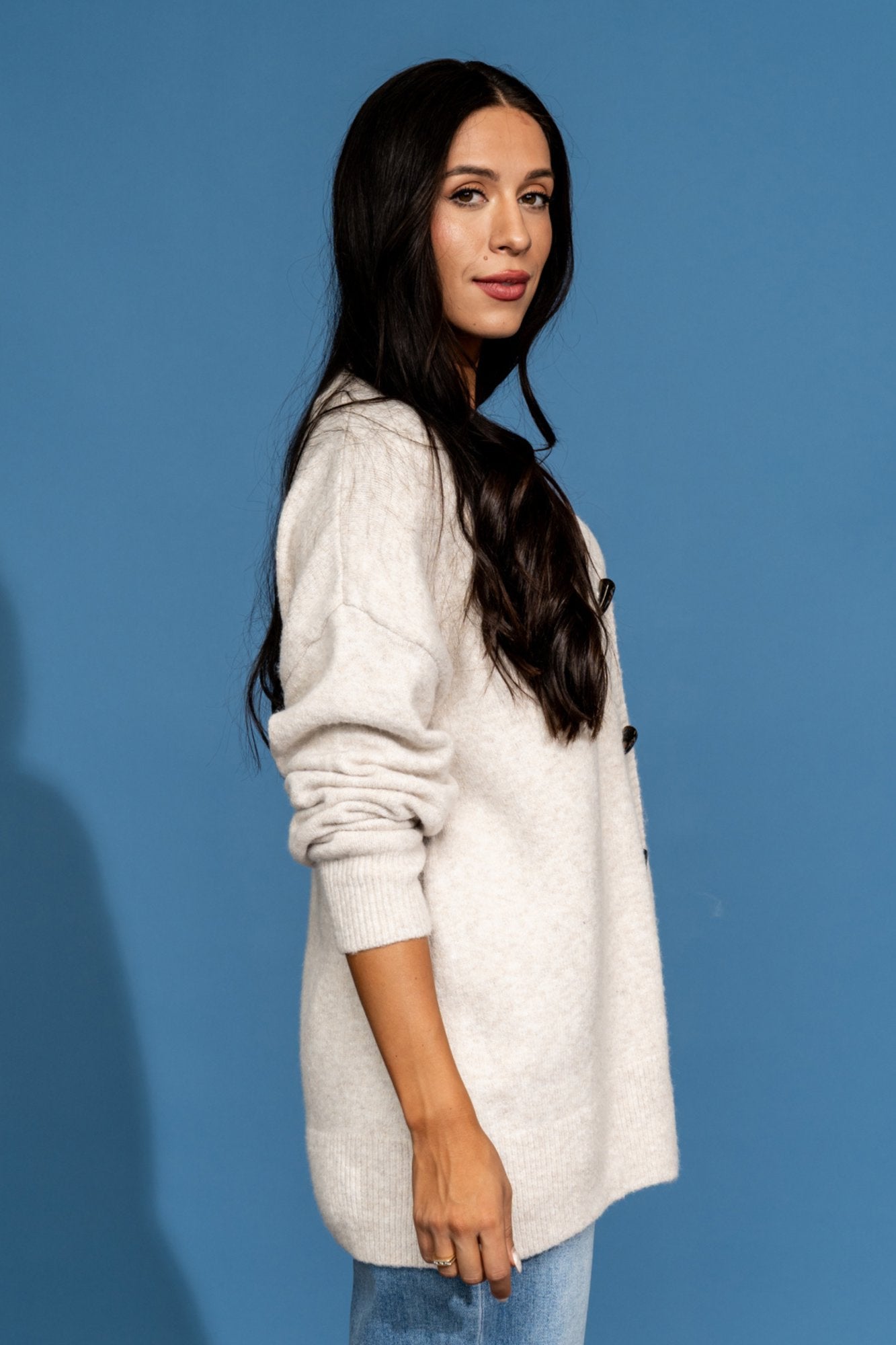 Reeve Cardigan in Oatmeal Clothing Holley Girl 