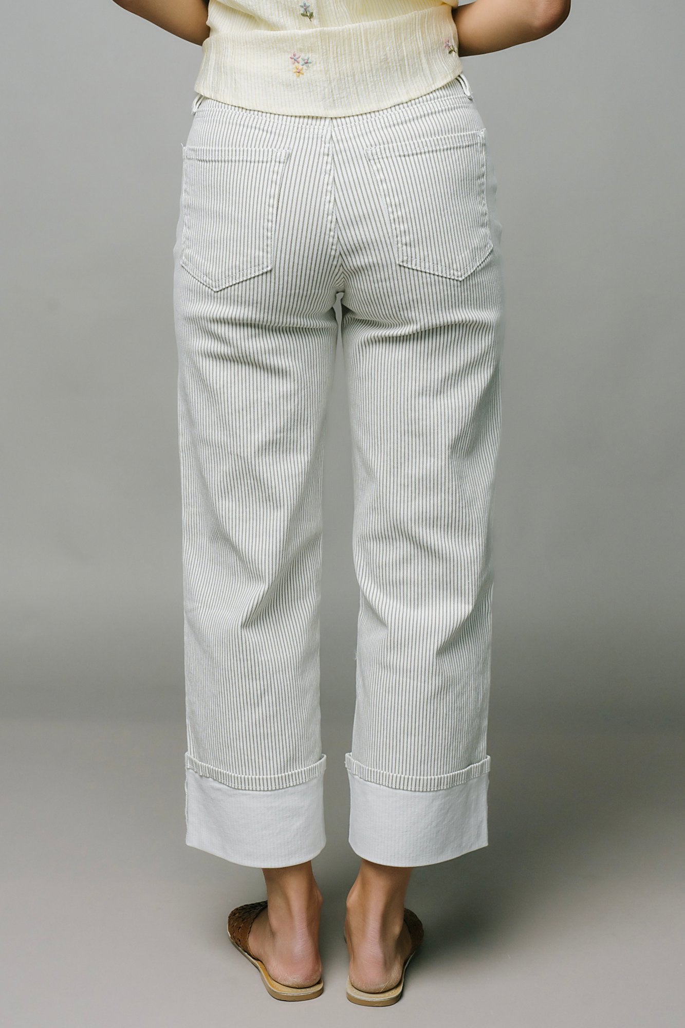 Ellis Pinstripe Wide Leg Jeans Clothing Holley Girl 