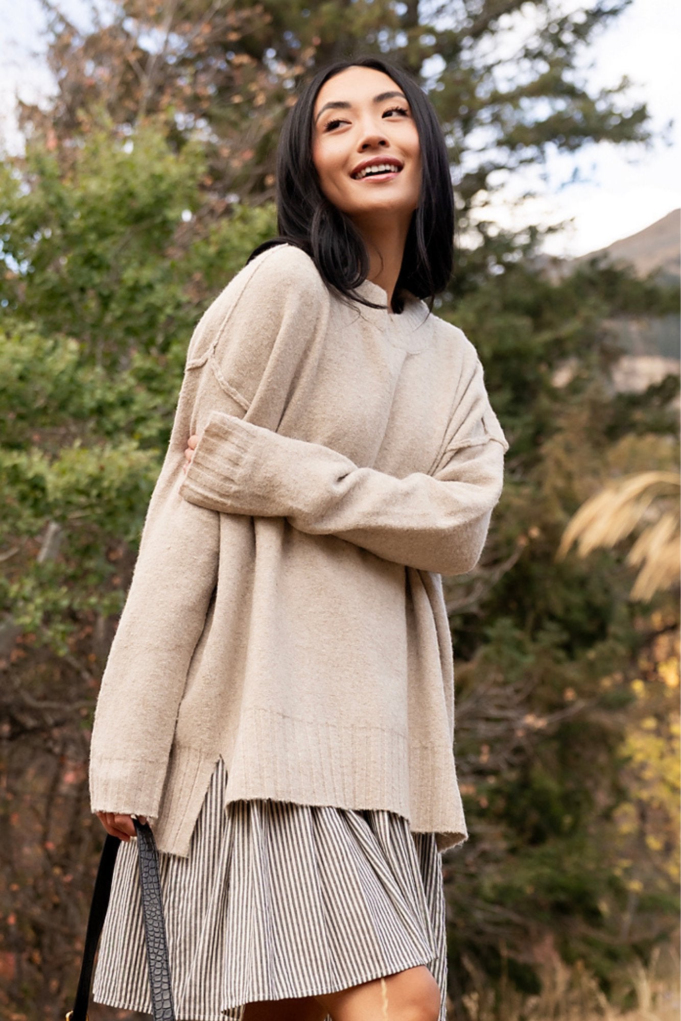 Drapey Oat Sweater Clothing Holley Girl 