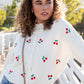 Evanston Cardigan in Cream Cherries Clothing Holley Girl 