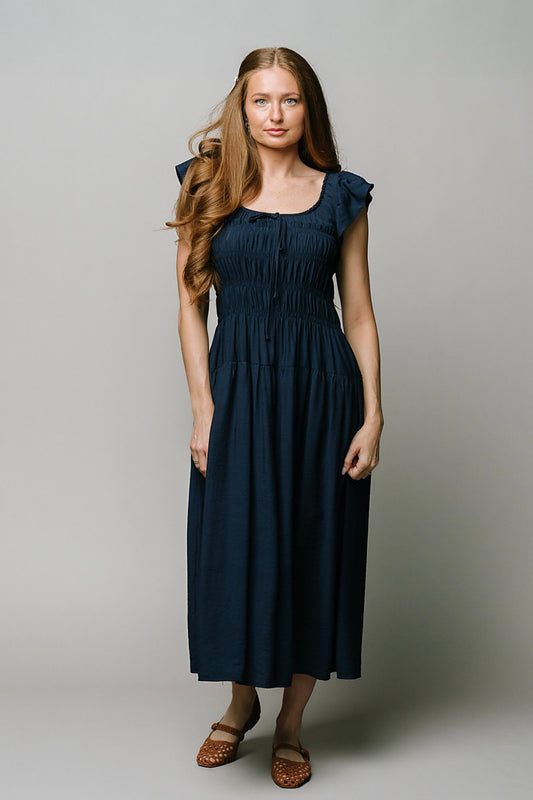 Golden Hour Dress in Navy Clothing Holley Girl 