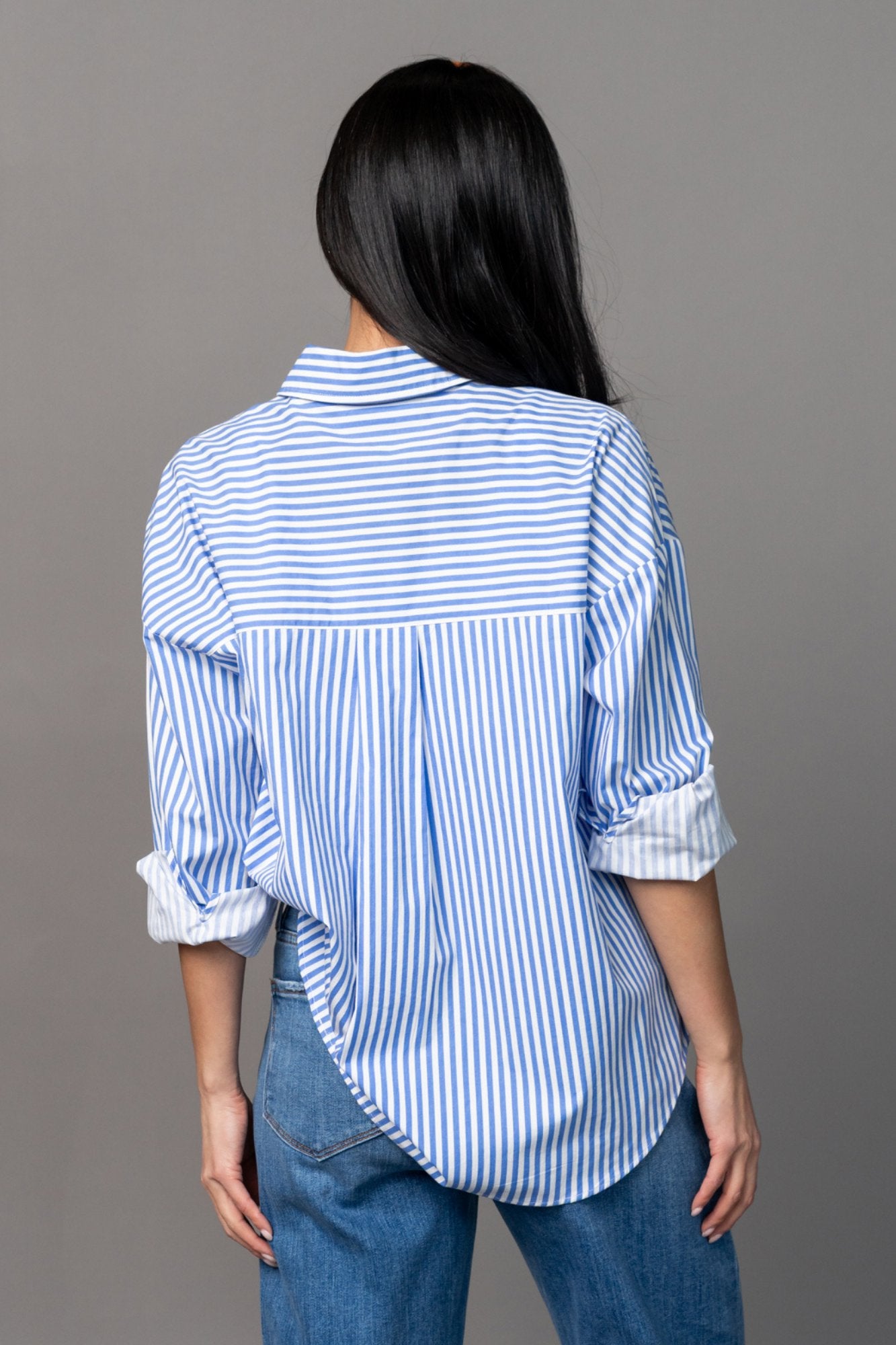 Smooth Sailing Button Up in Blue Clothing Holley Girl 
