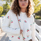 Evanston Cardigan in Cream Cherries Clothing Holley Girl 