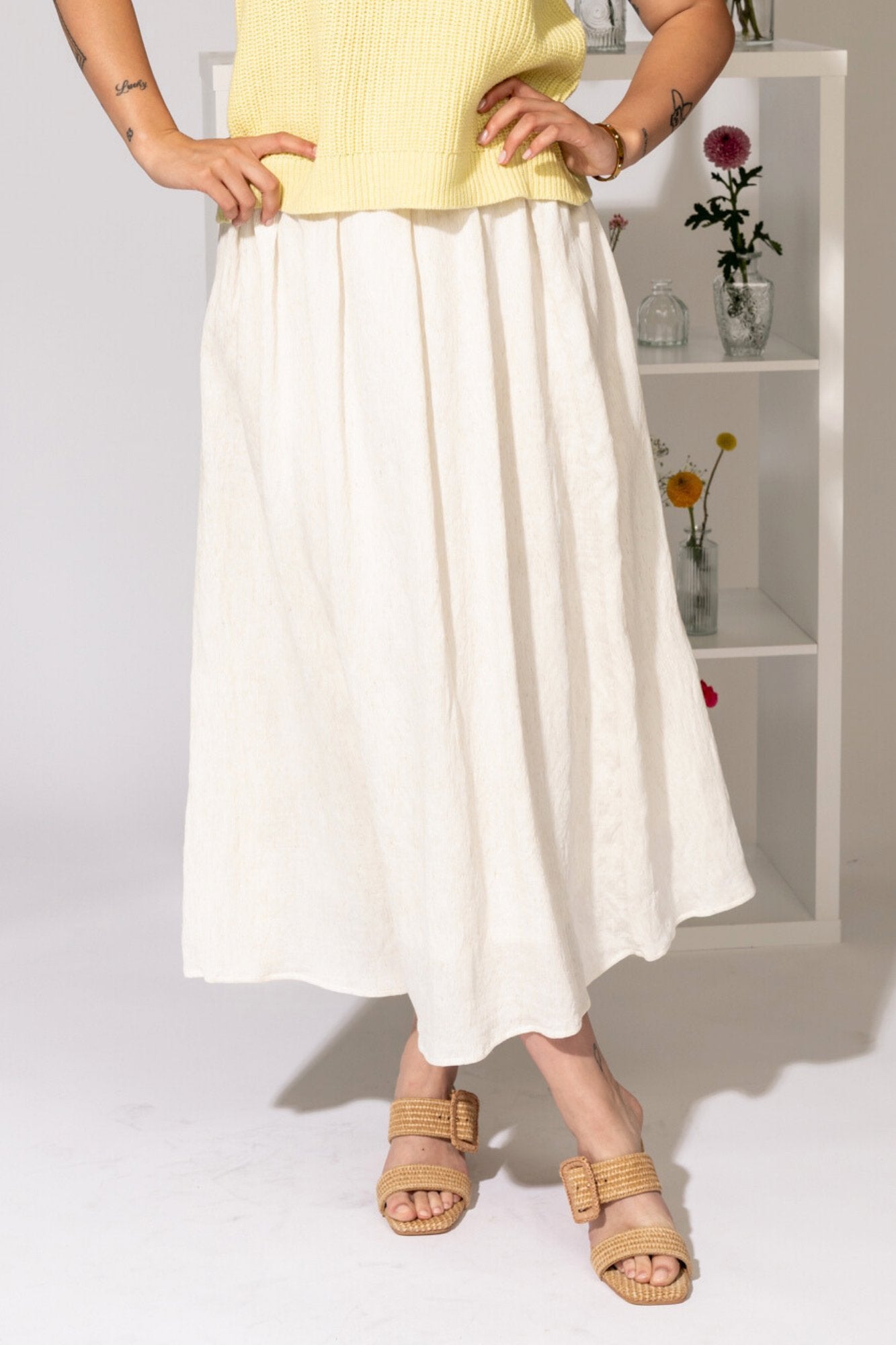 Sable & Sea Skirt in Cream Clothing Holley Girl 