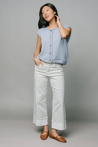 Ellis Pinstripe Wide Leg Jeans Clothing Holley Girl 