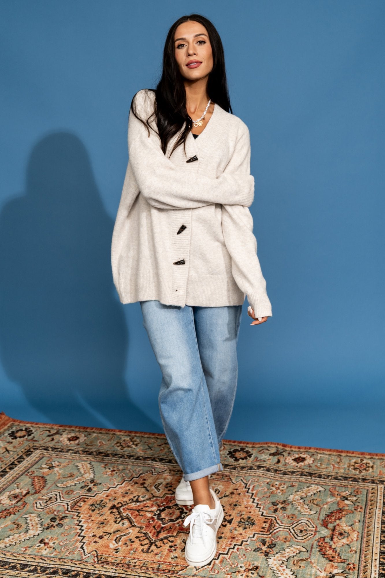 Reeve Cardigan in Oatmeal Clothing Holley Girl 