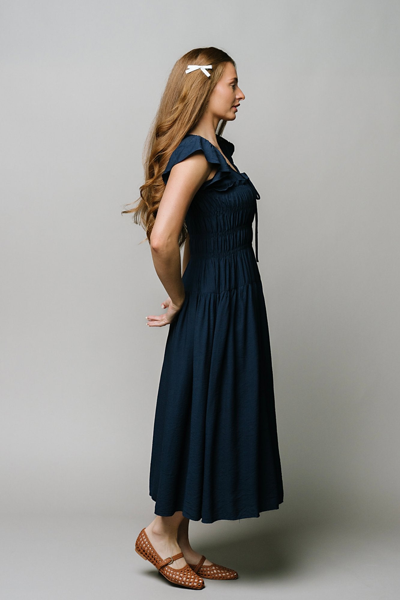 Golden Hour Dress in Navy Clothing Holley Girl 