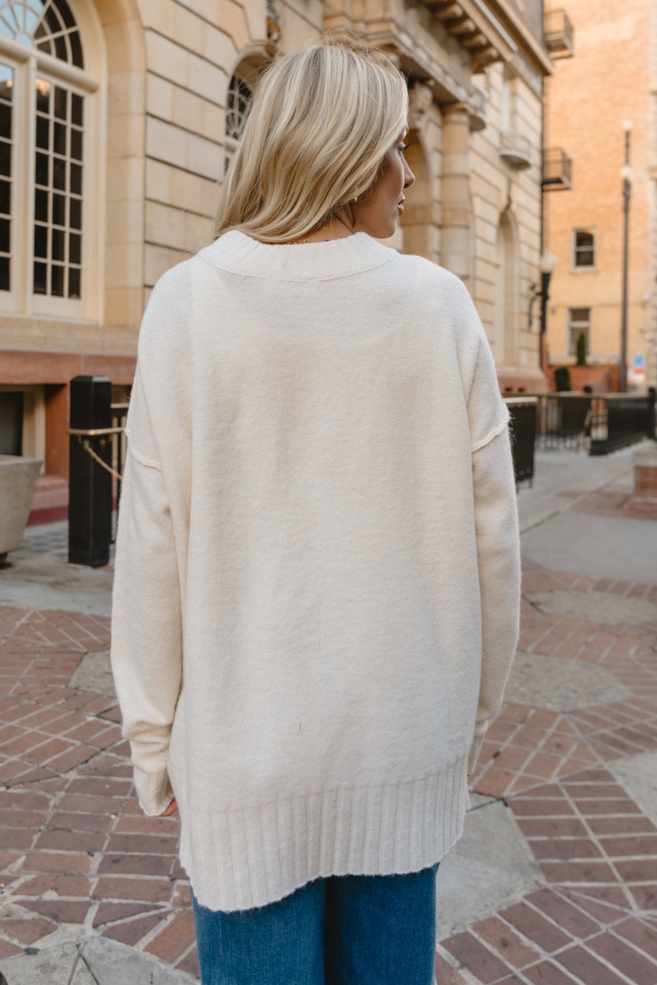 Drapey Cream Sweater Clothing Holley Girl 