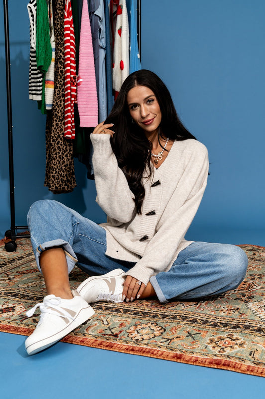 Reeve Cardigan in Oatmeal Clothing Holley Girl 