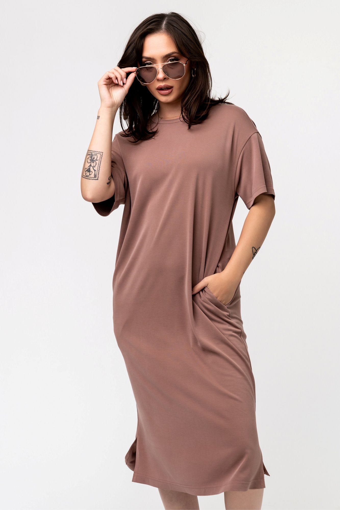 Maeve Dress in Mocha – Holley Girl