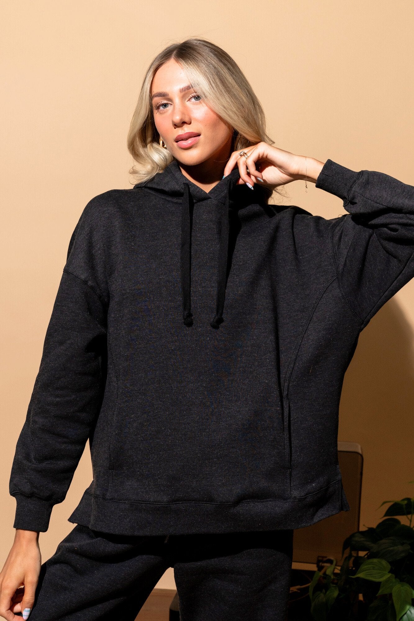 Unwind Hoodie in Black Clothing Holley Girl 