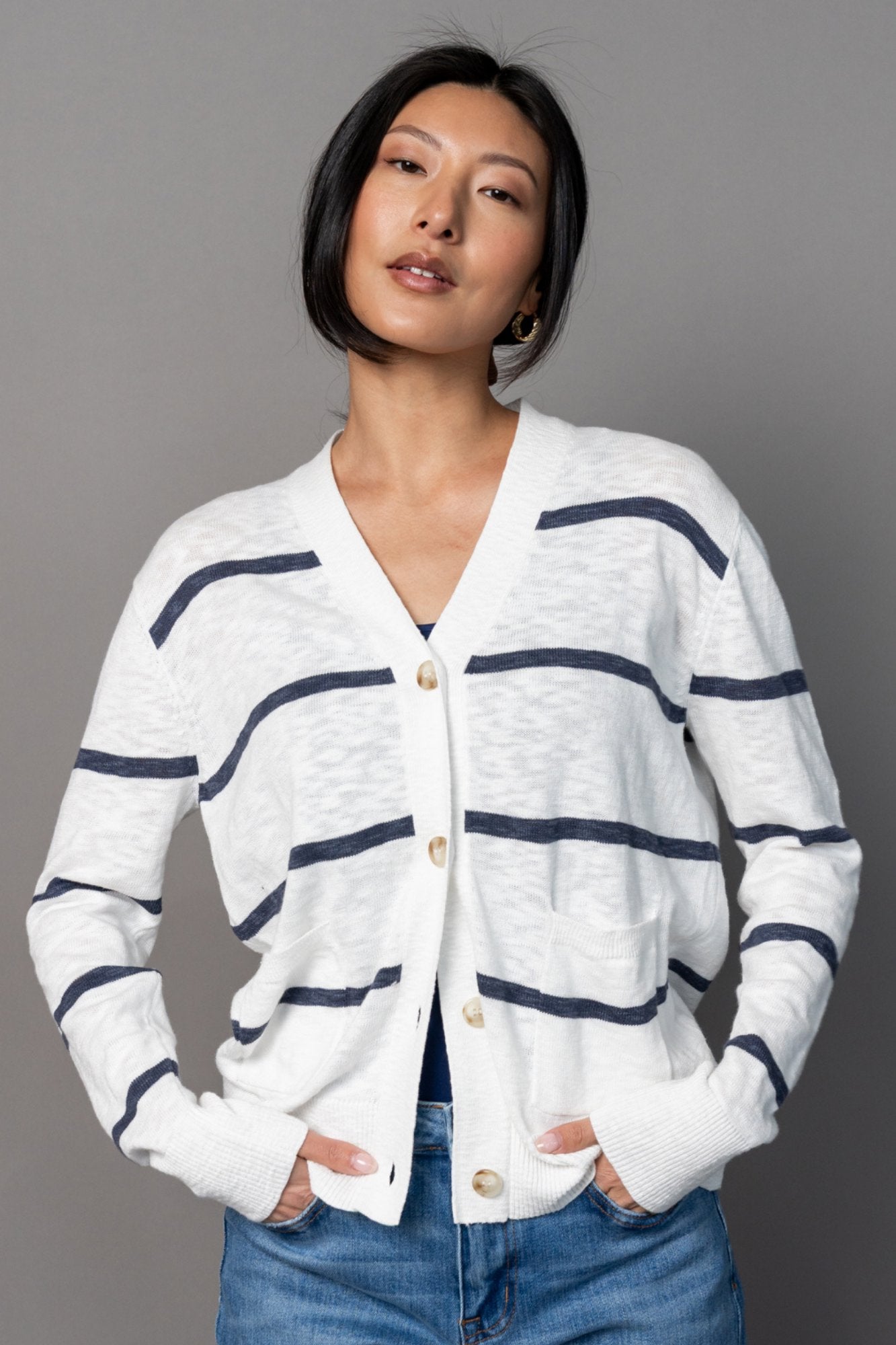 Milana Cardigan in Navy Clothing Holley Girl 