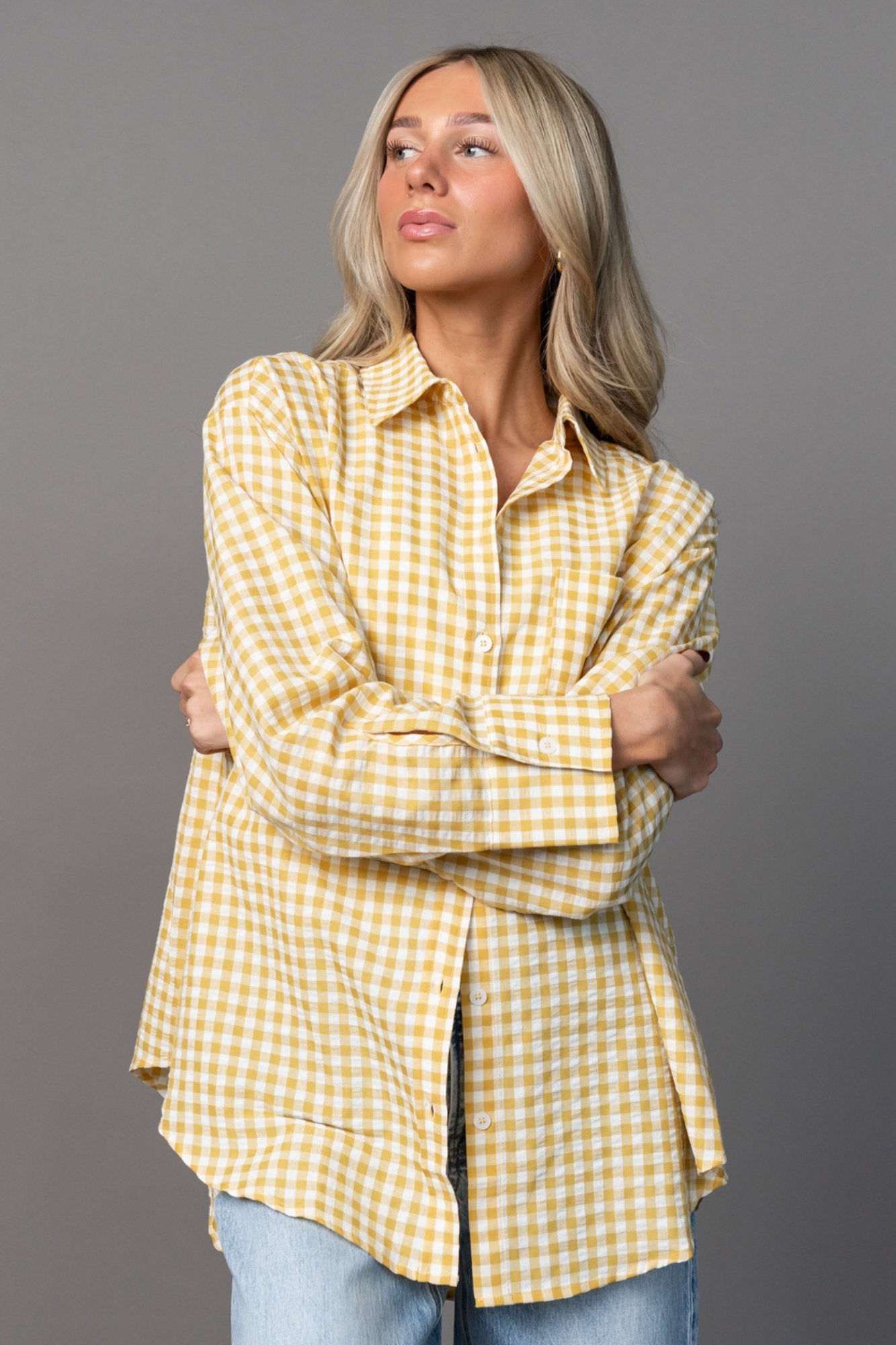 Pomodoro Button Up in Honeycomb Clothing Holley Girl 