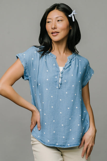 Chambray Chic Blouse Clothing Holley Girl 