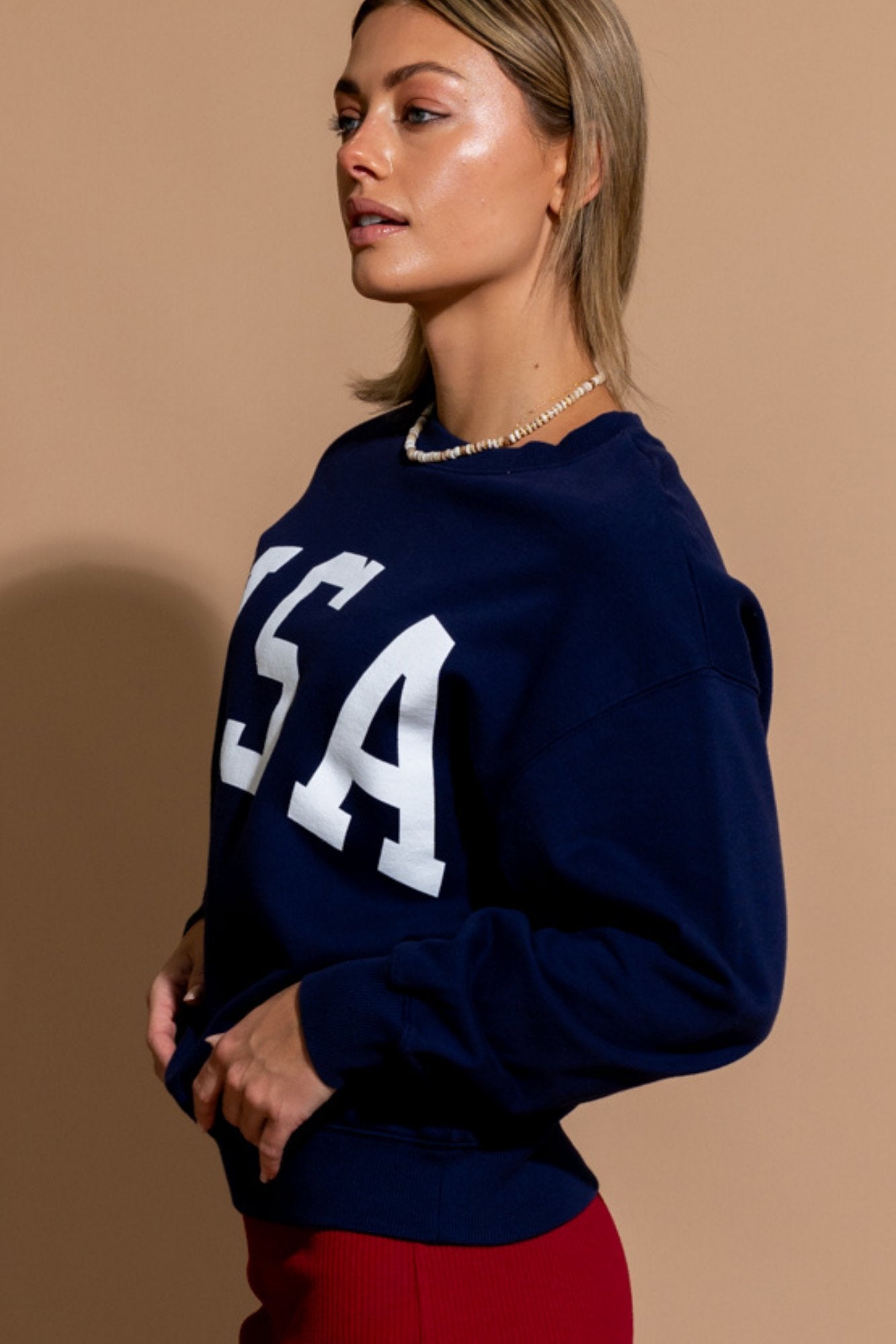 Liberty Crewneck in Navy Clothing Holley Girl 